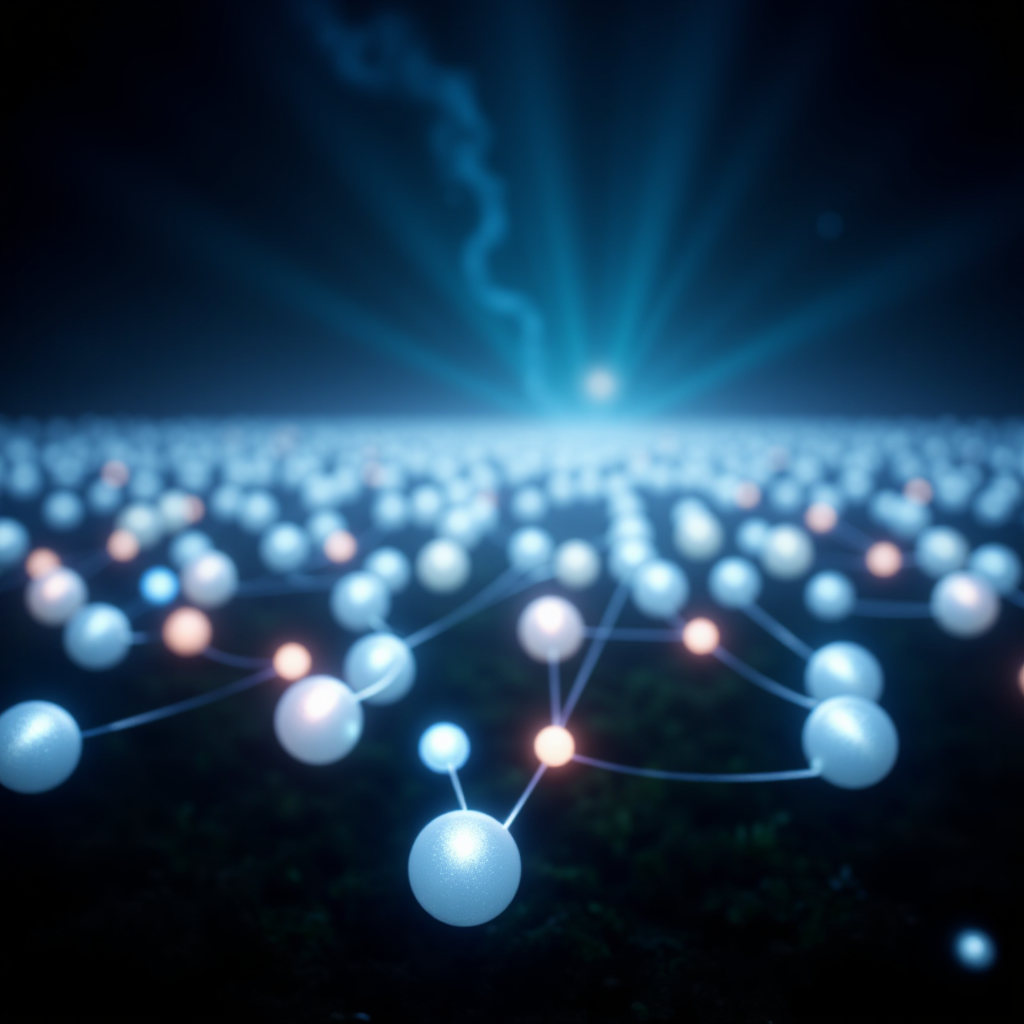 A crystalline structure glowing with internal light, one facet perfectly illuminated